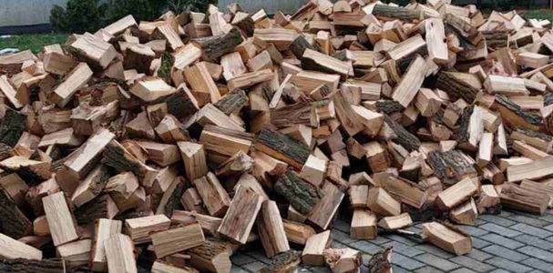 Cepana drva za ogrev i ljuspice za potpalu.